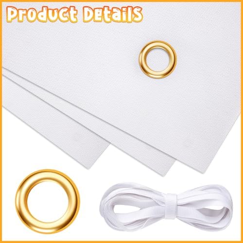 White Sublimation Banner, 3.3 x 6 Ft Thick Oxford Blank Banner with Hanging Rope, Large DIY White Banners to Decorate for Indoor Outdoor Display, Wall Signs, Painting, Writing, Party Decoration