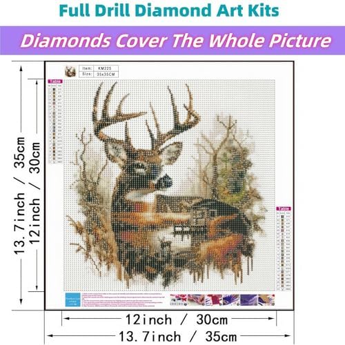 5D Deer Diamond Art Kits For Adults,Diamond Paintings Kits for Beginners