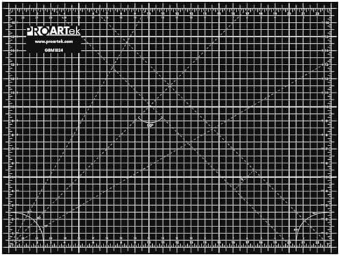Proartek PK00007 Model GBM1824 Series 18" x 24" Professional Cutting Mat; Double-Sided Green/Black; Self-Healing; For Graphic Arts, Hobbies, Quilting, Scrapbooking, and other Cutting Projects