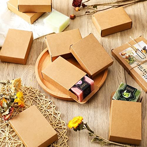 Gersoniel Kraft Soap Boxes Soap Making Kit, 50 Pcs, Kraft Color