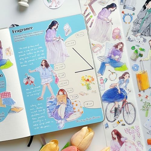 WT Pre-Cut Hello Weekend Wide PET Tape, 1 Roll (70mm x 5m), Original Weekend Lifestyle Designs, Waterproof Decorative Tape for Journaling, Planners, Scrapbooks & DIY Crafts