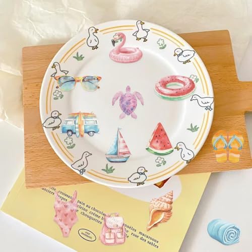 50 PCS Watercolor Fruit Stickers for Teens Adults, Cute Coquette Vinyl Decals for Scrapbooking Journal,Laptop, DIY, Laptop, Skateboard,Luggage Water Bottle Travel Case Decal Gift