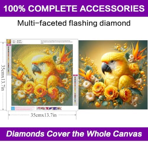 Parrot Diamond Art Kits for Adults, Diamond Art Painting Kits for Adults