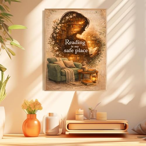 Reading Diamond Art Kits for Adults, Diamond Painting Kits 12x16 Inch | Diamond Painting Kits for Adults Beginners, Gem Art, 5D Full Drill, DIY Arts and Crafts for Gift Home or Decor