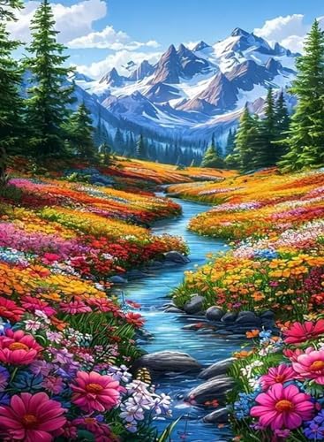 AIBOERL Paint by Numbers Kit for Adults Beginner,Snowy Mountain, 12X16In
