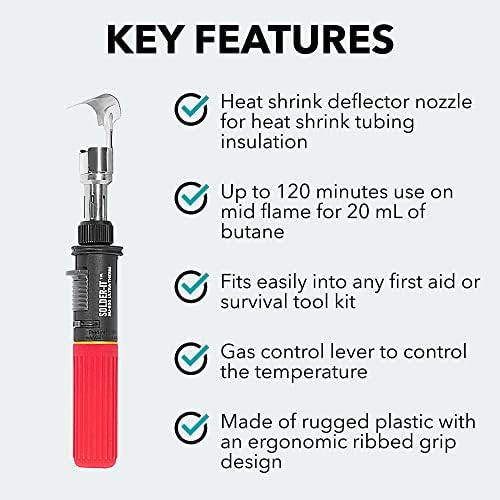 Solder-It Red Ultra Therm Flameless Heat Gun (MJ-950) | Cordless Heat Gun with Wide Nozzle | Heavy Duty Mini Heat Gun for Crafts, Heat Shrink, and PVC Bending
