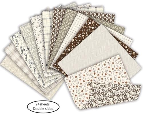 6in Flowers Scrapbook Paper Pad Aesthetics Pattern Cardstock, 24 Sheets
