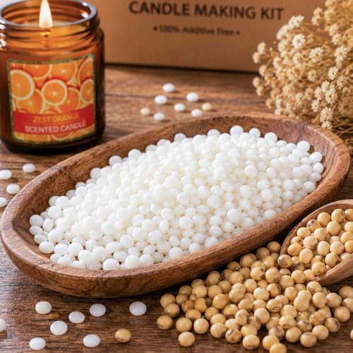 Blingfun Soy Wax for Candle Making Kit-DIY Candle Making Supplies Include Soy Wax, Candle Tins,Pouring Pot, Essential Oils, Thermometer & More, Perfect as Home Decoration