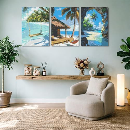 DOTSOPS 5D Beach Diamond Painting Kits for Adults Round Diamond Art Kits