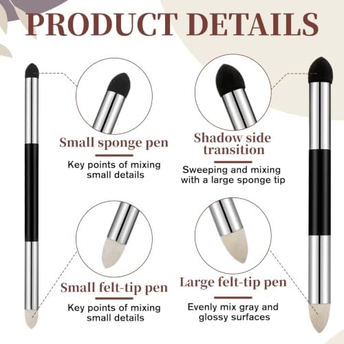 Oil Pastel Blending Tools, Dual Tip Drawing Art Oil Pastels Blender (8, Black)