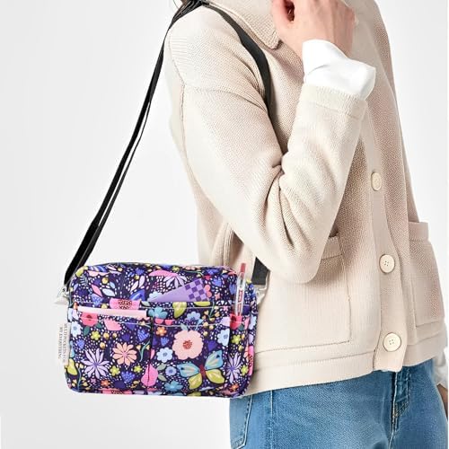 Multiple Pockets Portfolio Organizer with Zippered,Storage Pencil Pouch Bag