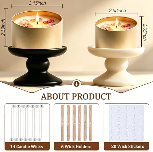 Candle Tins 4 Oz, 12 Packs Candle Jars with Lids, Empty Candle Jars, Candle Containers for Making Candles, Metal Tins with Wood-Grain Lids, Candle Tins wirth Wicks (Champagne Woodgrain, 4oz-12pcs)