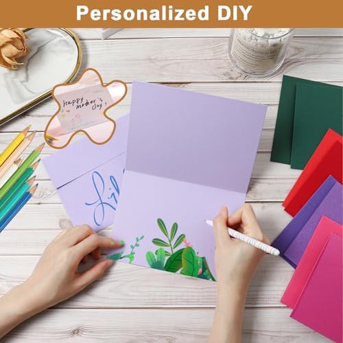 Silunkia 20 Packs 10 Assorted Colors Blank Note Cards and Envelopes 4 x 6