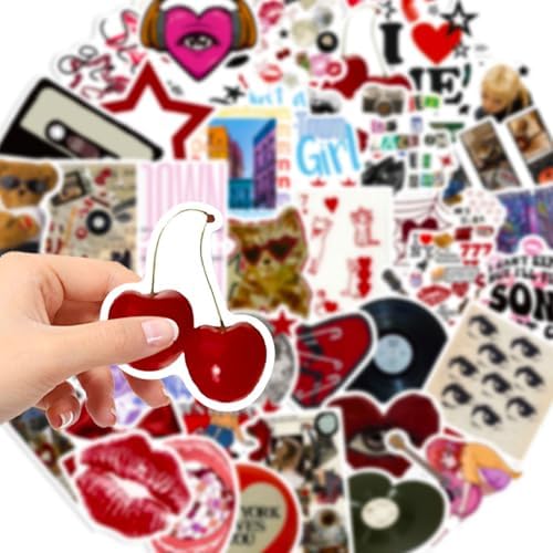 DothRayan Aesthetic Downtown Girls Stickers Pack, 100Pcs Cool Trendy Y2K Stickers for Water Bottle Funny Waterproof Sticker for Teens Adults Vinyl Decals for Laptop Skateboard Party Supplies