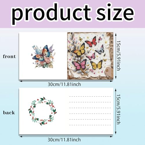 MaiYiYi 6 Pack DIY Frog Diamond Painting Greeting Cards Kit