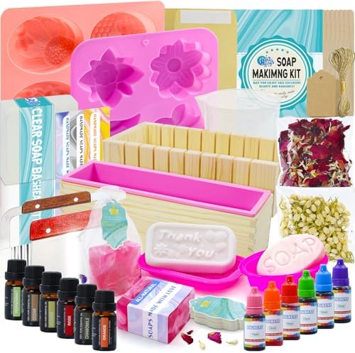 WhizToys Premium Soap Making Kit for Adult, DIY Soaps Making Full Set | DIY Craft Supplies with Soap Base, Essential Oils, Birthday Holiday Gifts for Girls Fun, Easy, Creative DIY Craft Kits