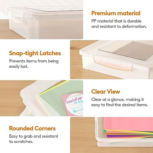 Lifewit Paper Organizer Storage with Lid, Fits 8.5" x 11" Letter, 4 Pcs