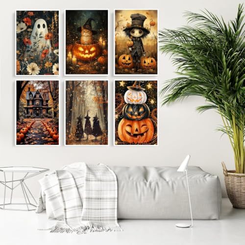VIGEGU 6 Pack Gothic Paint by Numbers Kit for Adults Beginner