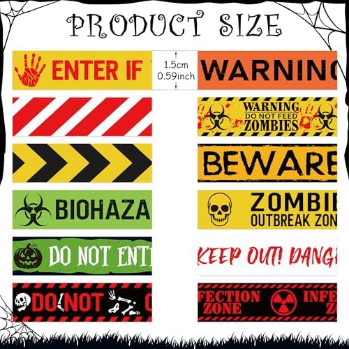 12 Rolls Halloween Horror Decorative Tapes for Scrapbooks