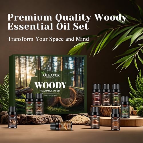Woody Essential Oils Gift Set,Wood Fragrance Oil for Diffuser