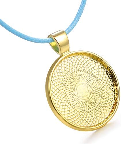 25pcs Round Bezel Pendant Trays Setting Cabochon Blank Base for DIY Crafting Photo Jewelry Findings Making Accessories 25mm(Gold)
