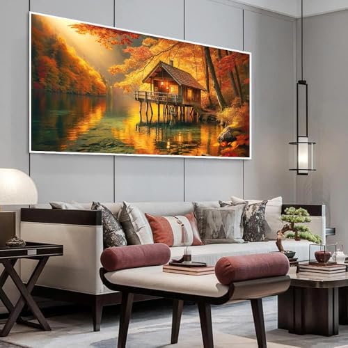 Large Diamond Art Kits for Adults Fall Landscape Big Diamond Painting Kits