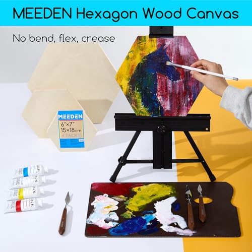 MEEDEN Unfinished Wood Canvas Board:6x7 Canvas Panel Pack of 4