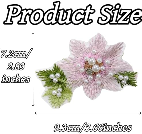 8 Pack Embroidery Flower Beaded Patches – Handmade Embroidered Sew On Appliques, Assorted Floral Designs, Decorative Embellishments for Clothing, Hats, Bags, Jeans, Hair Accessories & DIY Crafts