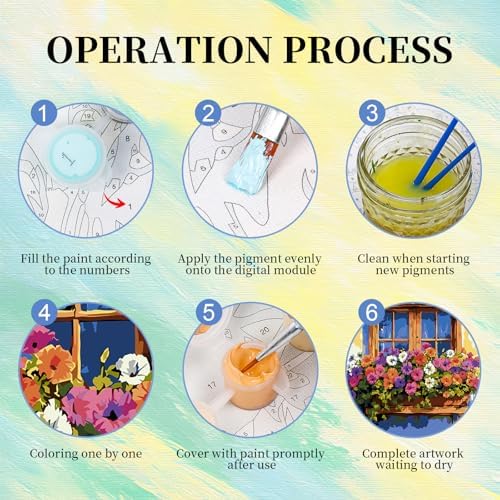 Paint by Numbers Kit for Adults, Flower Window DIY Painting Kit, 16x20 Inch