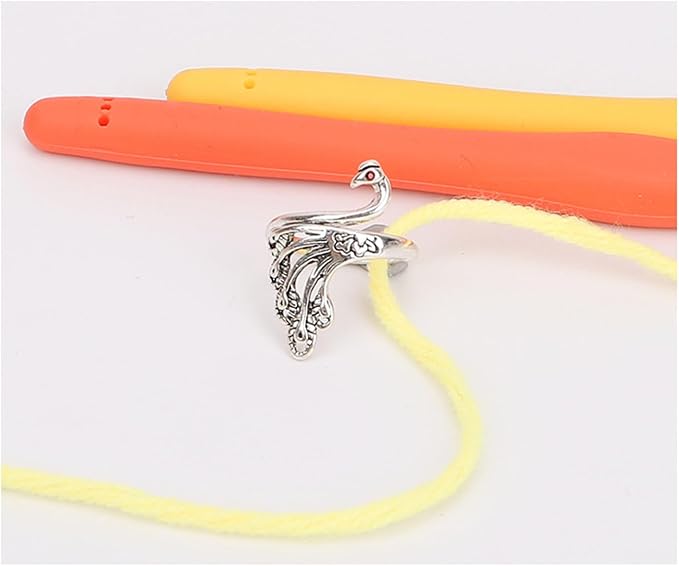10 Pack Knitting Crochet Loop Ring, Crochet Accessories Crochet Stuff Adjustable Crochet Ring Finger Yarn Guide Knitting Tension Rings for Crocheting, Knitting Thimbles for Crochet- Multicolor