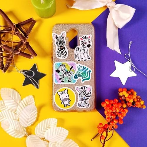 Zebra Stickers for Water Bottle and Laptop - Safari Party Supplies & Decorations, Waterproof Vinyl Animal Decals, Fun Zebra Stickers Laptop Decals, Gifts for Women & Men