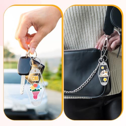 BLMHTWO 20PCS Blank Hotel Keychain Vintage Motel Keychain for DIY Keychains