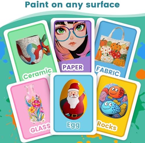 Acrylic Paint Markers, 24 Colors Medium Tip for Rock Wood Glass