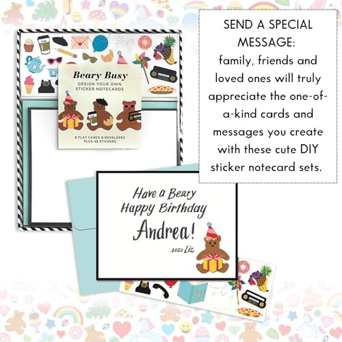 Mrs. Grossman's Design Your Own Sticker Notecards, Beary Busy