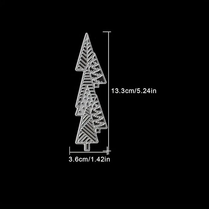 Lapoo Festivals Metal Cutting Die for Scrapbooking - Durable, Cut Stencils for DIY Scrapbook Photo Album Decorative Paper Card, Card Making Supplies, Embossing (Half Christmas Tree 5.2 x 1.4 in)
