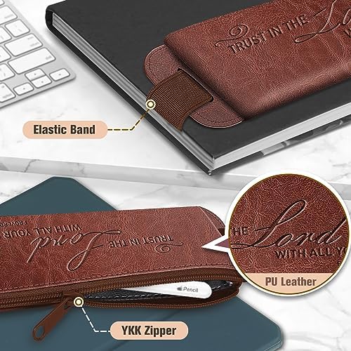 FINPAC 2-Pack Elastic Pen Holder for Notebook Leather Pen Holder