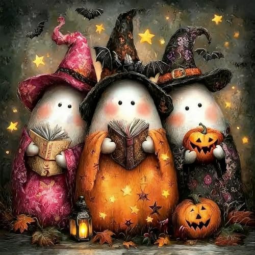 Benjenes Halloween Diamond Art Kits for Adults, Ghost Diamond Painting Kits