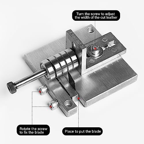 WUTA Leather Strip Cutting Machine Leather Strap Cutter 60MM Leather Belt Cutting Machine with G-Clamps, 10 Blades, and 2 Wrenches