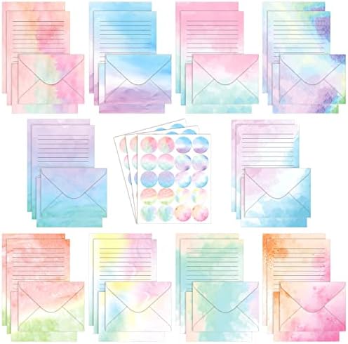 TaoBary 160 Pcs Watercolor Stationery Paper and Envelopes Set, 5.5 x 8.25''