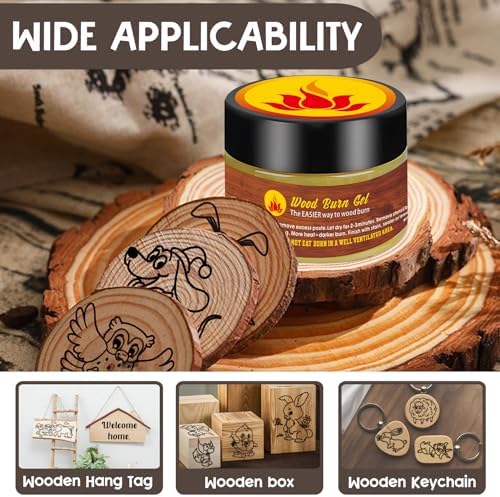 1DFAUL Wooden Burning Paste, 4 OZ Wood Burn Gel with Silicone Squeegee