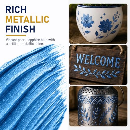 GOTIDEAL Metallic Blue Acrylic Paint, Sapphire Blue Paint (500ml/16.9oz)