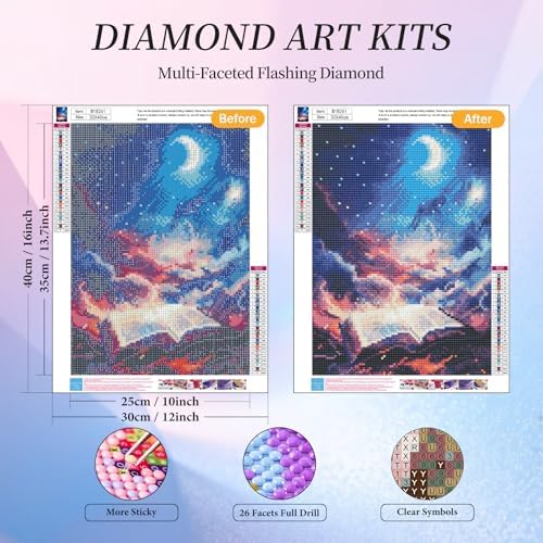 Diamond Art Kits for Adults, Magic Book Diamond Painting Kit, 12 x 16 Inch