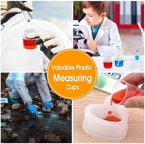 Coopay 50 Pack 30ml/1oz Plastic Graduated Cups Transparent Scale Clear Epoxy Mixing Cup with 100 Pack Wooden Stirring Sticks for Resin, Epoxy, Stain, Mixing Paint