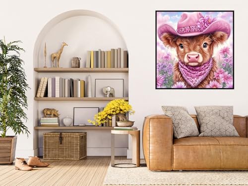 Benjenes Diamond Art Kit for Adults – Highland Cow Design