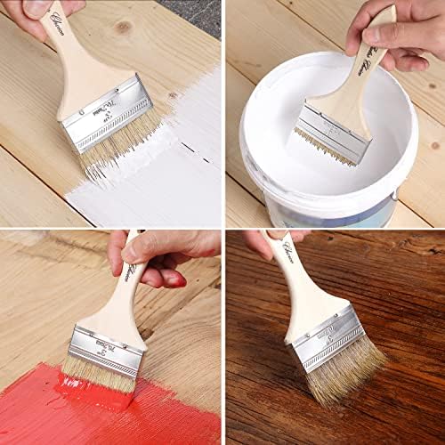 Bates- Chip Paint Brushes, 3 Inch, 6 Pack, Chip Brush, Brushes for Painting, Paint Brushes, Stain Brushes for Wood, Natural Bristle Paint Brush, 3 Inch Paint Brush, Chip Paint Brushes for Paint