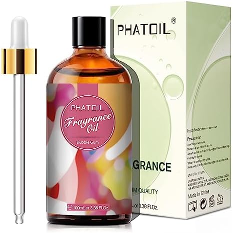 PHATOIL Bubble Gum Fragrance Oil for Diffuser Aromatherapy 3.38FL.OZ | Long Lasting Scented Oils For Humidifier, Air Freshener, DIY Soap Candle, Scent Project Making, Aroma Oil for Home Freshening