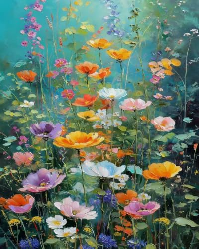 TELMOXA Wildflowers Paint by Numbers Kit for Adults, 16x20 in