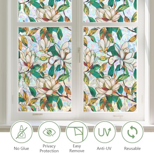 Kromapolis Window Privacy Film, Stained Glass Sticker, 23.6" x 157.4"