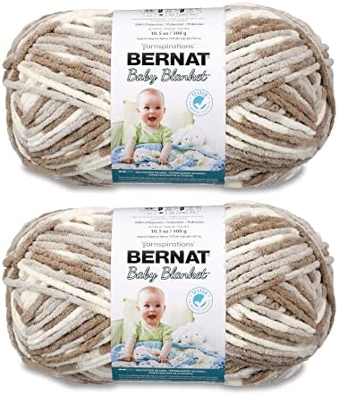 Bernat Baby Blanket Little Sandc Yarn - 2 Pack of 300g/10.5oz - Polyester - 6 Super Bulky - 220 Yards - Knitting/Crochet