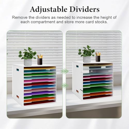 SANFURNEY 12 Slots Scrapbook Paper Organizer for Sizes 12" x 12"